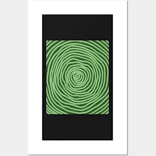 spiral pattern green halloween Posters and Art